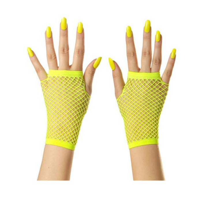 Korte Vingerloze Handschoenen | Neon Geel | Nethandschoenen