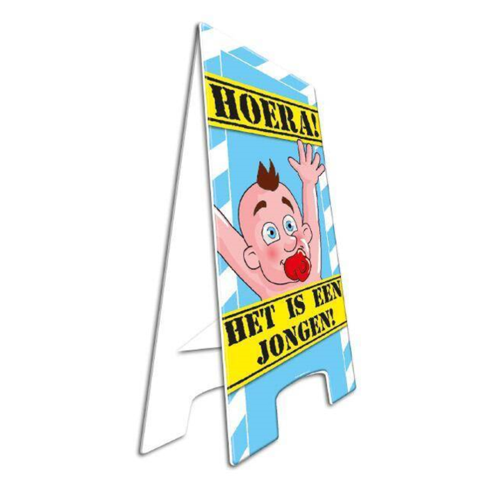 Party Waarschuwingsbord | Hoera een jongen! |  57cm x 25cm