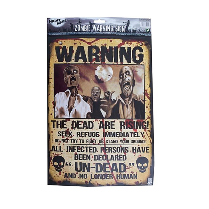 Opgepast Zombie Poster | Warning Zombie Poster