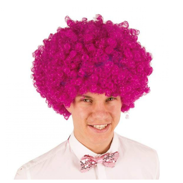 Pruik Krullen Paars | Disco/Clown