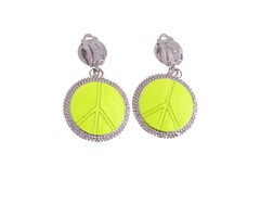 Peace Oorbellen Groen Fluo | Hippie
