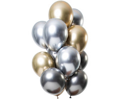 Reflex Ballonnen Goud/Zilver | 12 Stuks