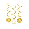 Party Swirl Decoration | 16 Gold/White