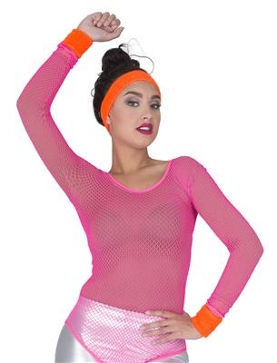 Sweatband Set Fluo Oranje / Haarband +2 Armbandjes