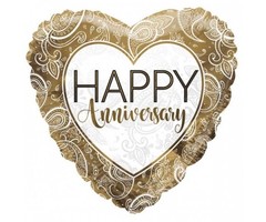 Happy Anniversary Goud / Folieballon