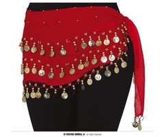 Buikdanseres Scarf / Rood + Medailles