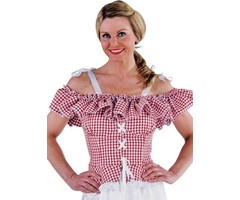 Blouse Top Geruit Rood/Wit