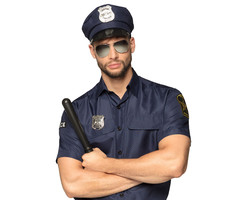 Set Politie Attributen / Bril + Badge, Pet