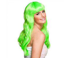 Pruik Chique Lang /  Neon Groen