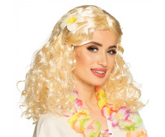 Pruik Leilani Blond Met bloem