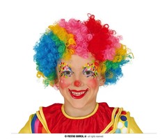 Kinderpruik Multicolor Clown