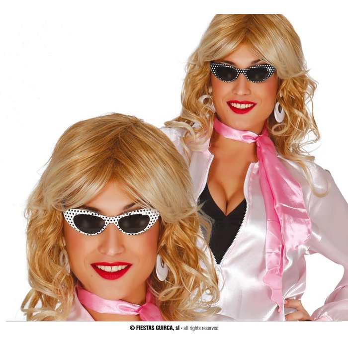 60's Dots Bril / Wit-Zwart