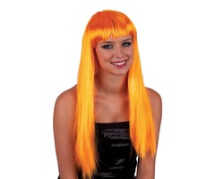 Pruik Neon Lang Oranje