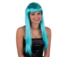 Pruik Neon Lang Azuur