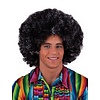 Pruik Afro Zwart/Zilver