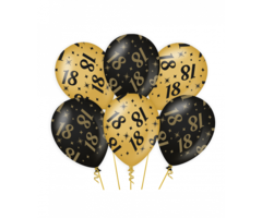 Ballonnen Black & Gold 6 Stuks / 18Jaar