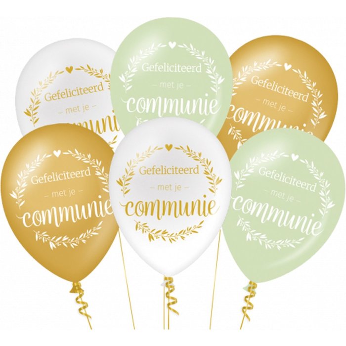 Communie Ballonnen  Pastel Colors / 6 Stuks