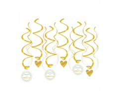 Swirl Decoratie Communie Pastel Colors / 12 Stuks