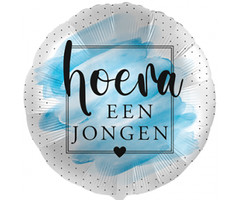 Folieballon "Hoera een Jongen" / 45cm