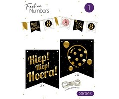 DIY Slinger Hiep Hiep Hoera Vaantjes / 4 Stuks + Touw