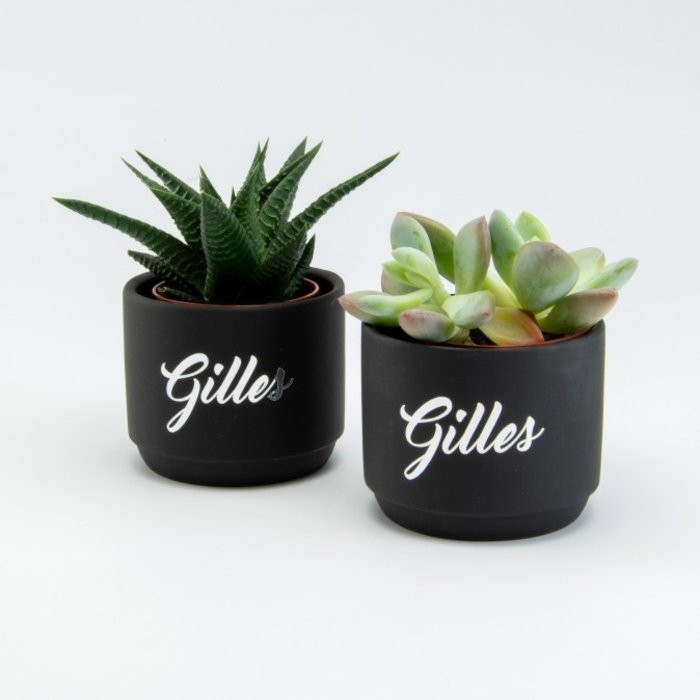 Bloempotje Keramiek Zwart D6cmxH7cm