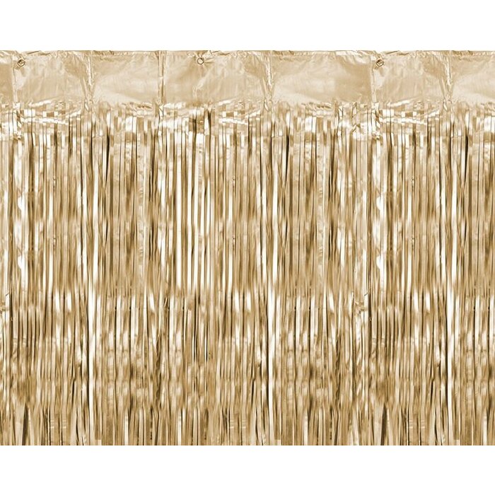 Lametta Curtains Gold Glitter 3.2ft(W) x 6.5ft(L), Metallic Tinsel Curtains, Foil Glittering Tinsel Curtains, Party Curtain, Tinsel Curtain for Bridal Shower Hen Party Birthday Decoration (Gold