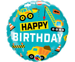 Folieballon Happy Birthday Construction 46cm