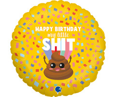Folieballon Happy Birthday little shit 46cm