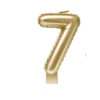 Cijferballon Kaarsje Goud 10cm / Cijfer 7