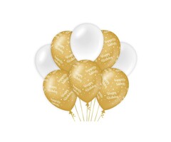 Balloons deco gold/white happy birthday