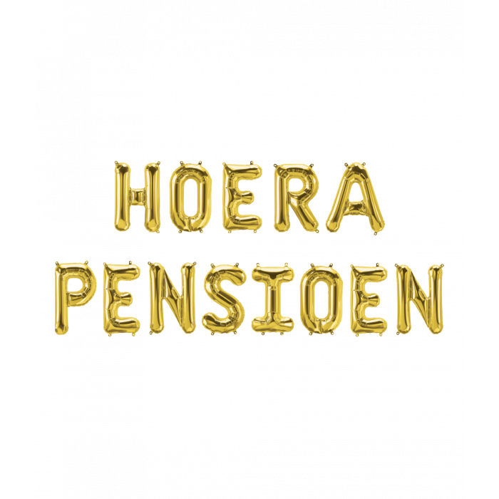 Folieballon Kit Goud / Hoera Pensioen