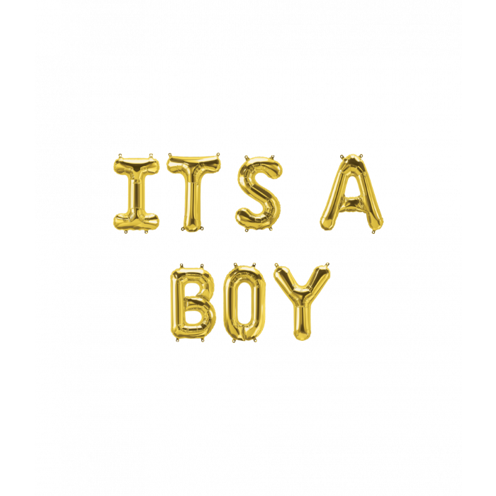Folieballon Kit Goud / It's a Boy