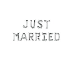 Folieballon Kit Zilver / Just Married