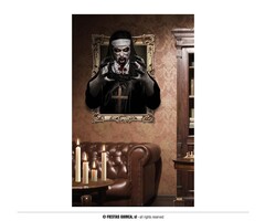 Muurdecoratie Monnik / 70x80cm