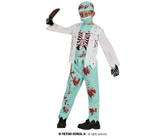 Skelet Zombie Chirurg / Kinderkostuum