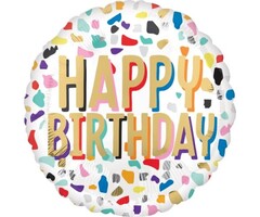 Happy Birthday Color Print / Folieballon 43cm