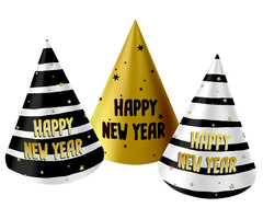 Mini Feesthoedjes Happy New Year / 6 Stuks