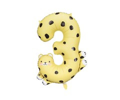 Folieballon Jungle Dieren / Cijfer 3
