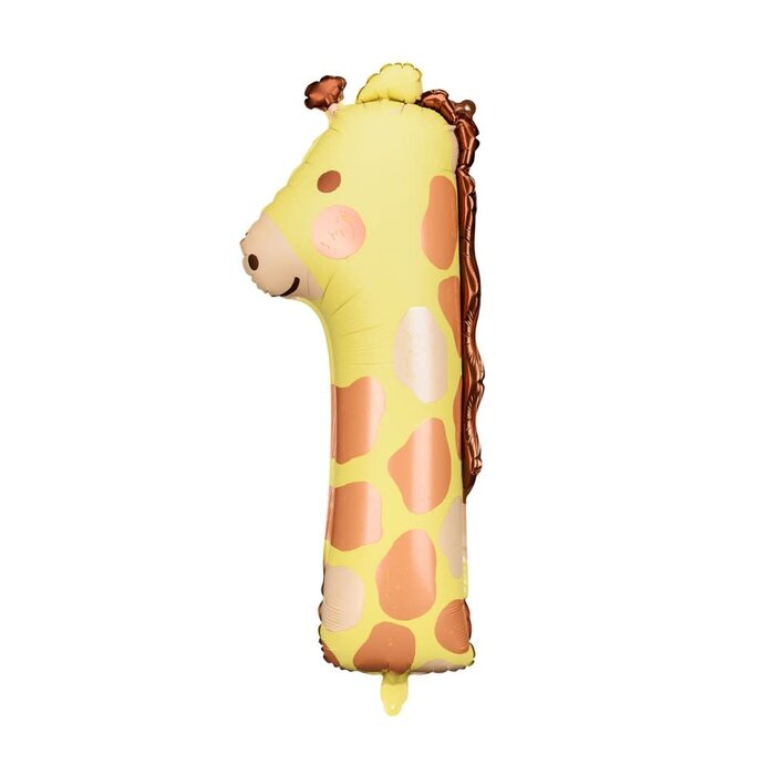 Folieballon Jungle Dieren / Cijfer 1