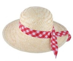 Strohoed dames / Met Lint