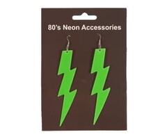 Oorbellen Neon 80's / Bliksem Groen