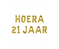 Folieballon Kit  Goud / Hoera 21 Jaar