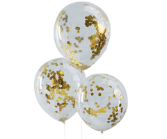 Confetti Ballonnen 30cm - 5 Stuks / Goud