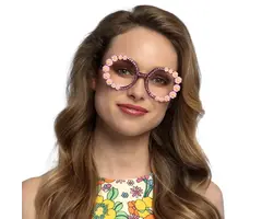 Partybril Hippie Rosa Flowers