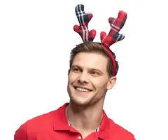 Kerstmis Diadeem | Rendier Tartan