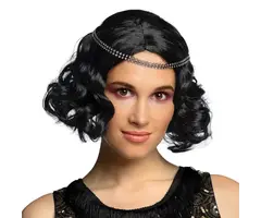 Pruik Flapper Zwart / Charleston