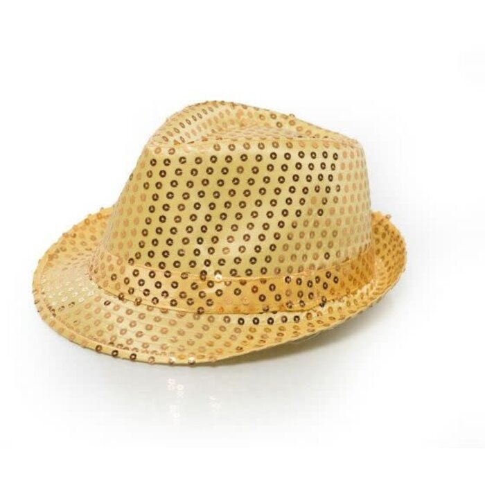 Disco Hoed Goud Pailletten