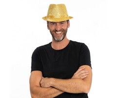 Disco Hoed Goud Pailletten