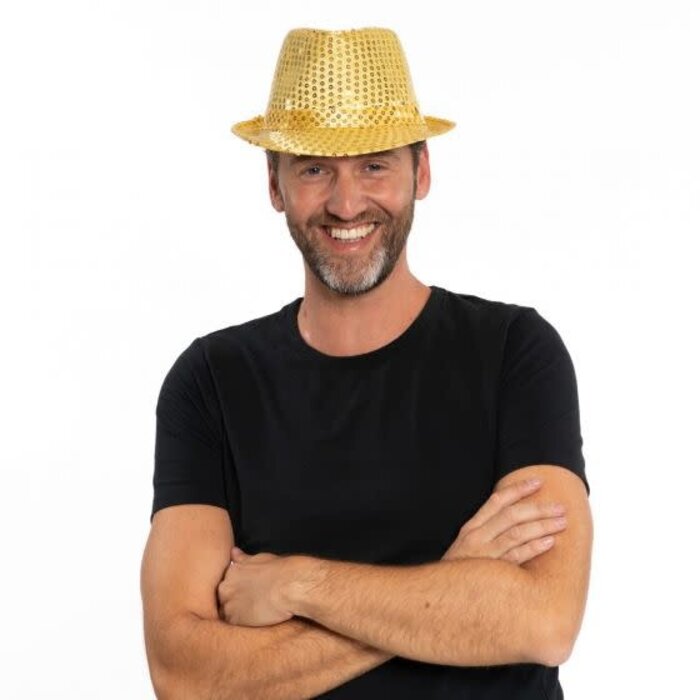 Disco Hoed Goud Pailletten