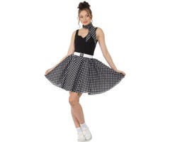 Zwarte Polka Dots Rok + Sjaal